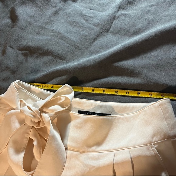 Ralph Lauren Cream Knee-length Wrap Skirt with Tie Front and Pleats - Picture 6 of 10